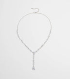 Luxe Glitz Cubic Zirconia Lariat Necklace