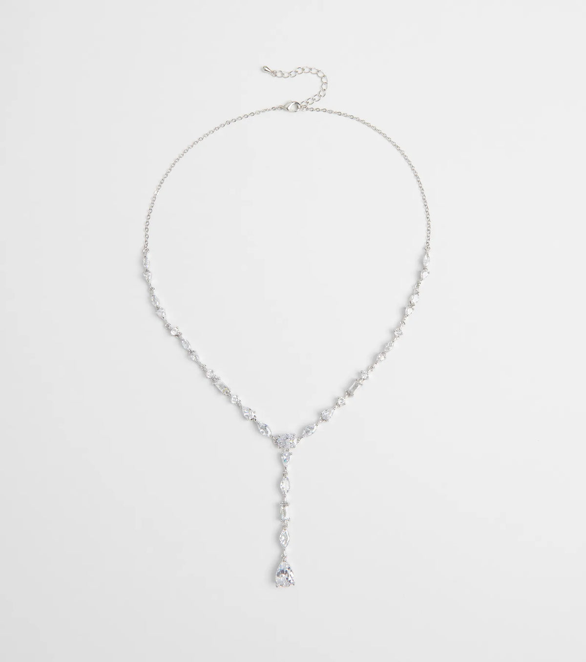 Luxe Glitz Cubic Zirconia Lariat Necklace