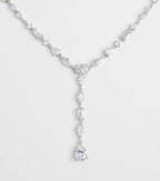 Luxe Glitz Cubic Zirconia Lariat Necklace