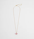 Dainty Glam Cubic Zirconia Bow Charm Necklace