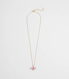 Dainty Glam Cubic Zirconia Bow Charm Necklace