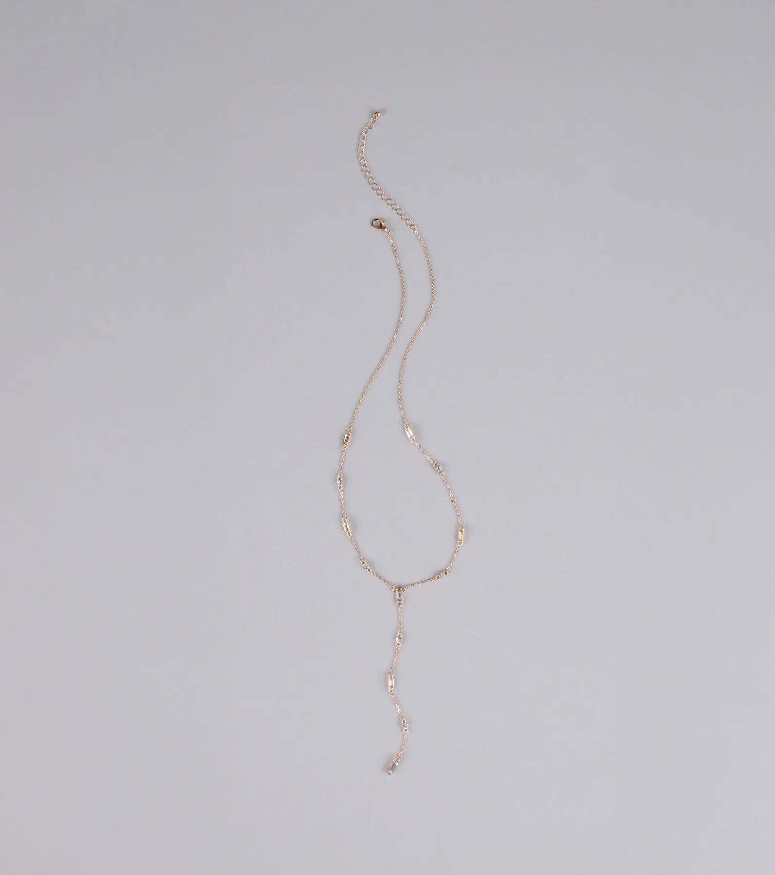 Best Version Of Me Rhinestone Lariat Necklace