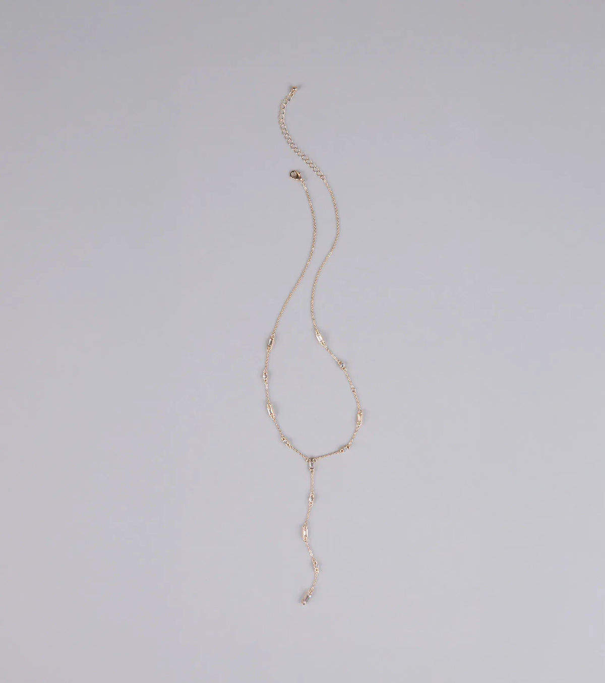 Best Version Of Me Rhinestone Lariat Necklace