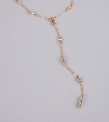 Best Version Of Me Rhinestone Lariat Necklace