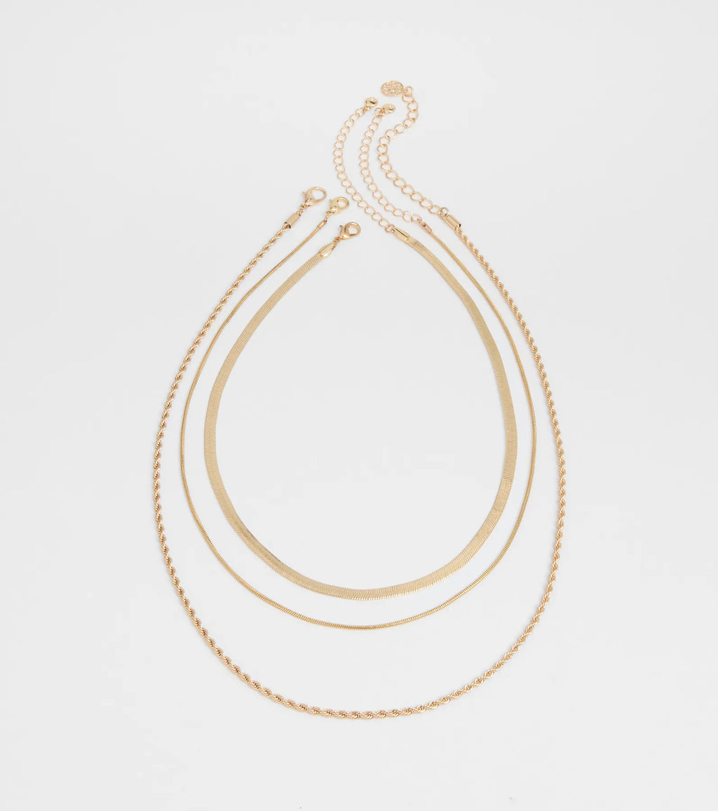 Keep It Edgy Three-Pack Necklace Set