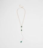 Divine By Nature Colored Rhinestone Lariat Necklace