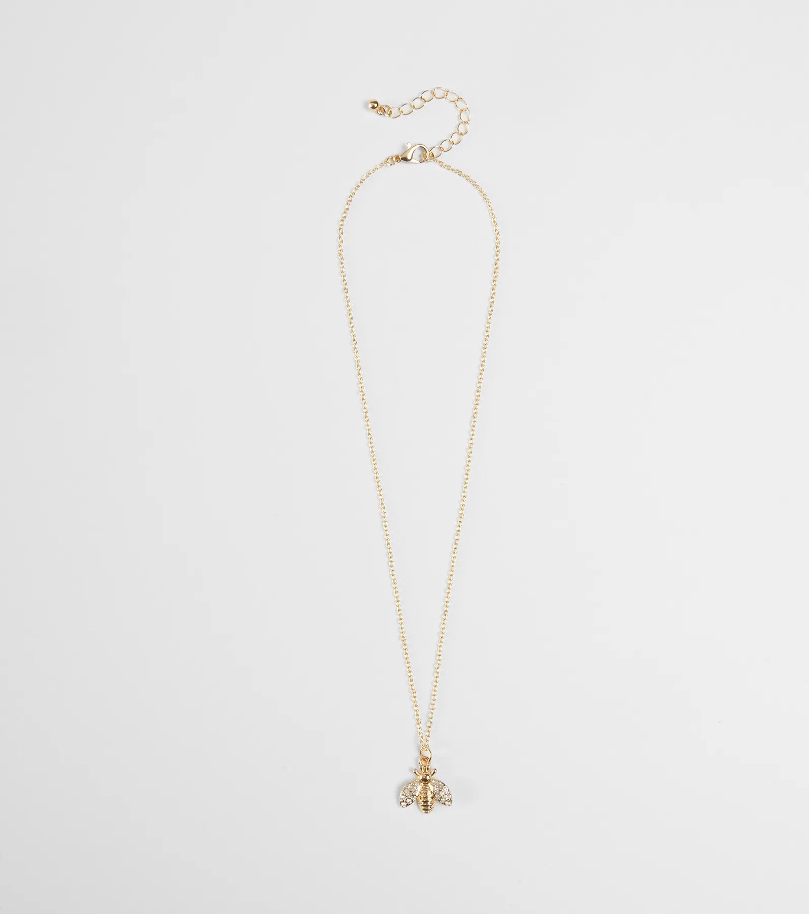 Cute Glamour Rhinestone Bee Charm Necklace