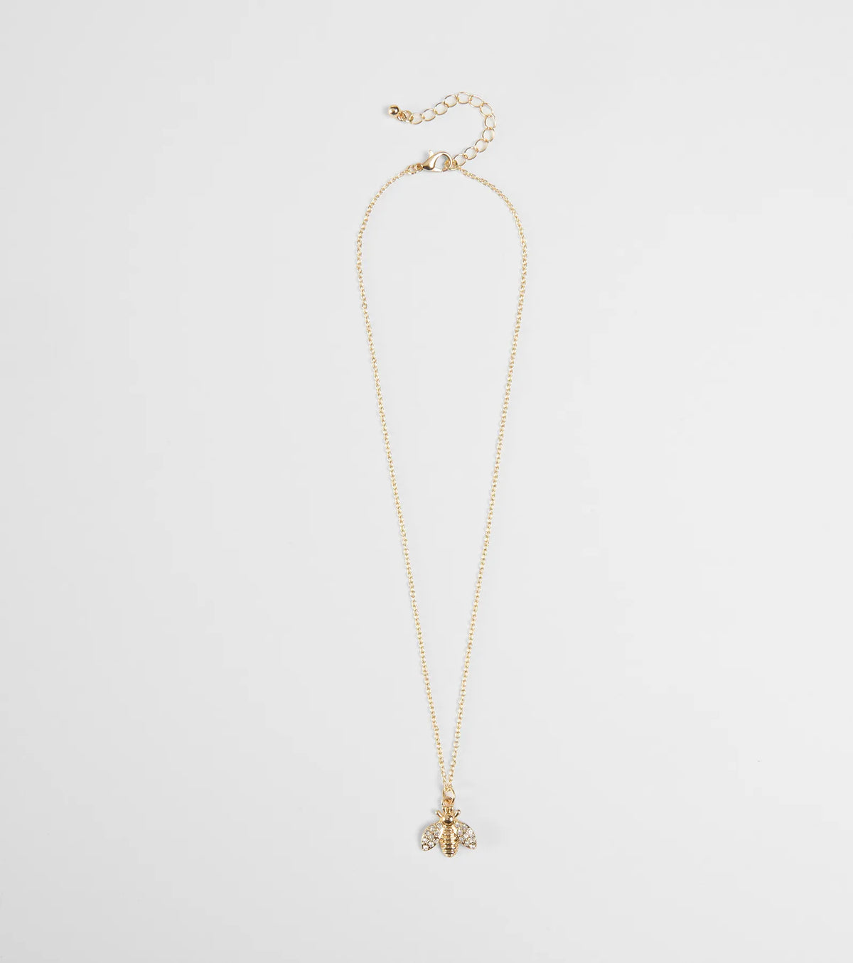 Cute Glamour Rhinestone Bee Charm Necklace