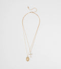 Dainty Blessings Cross Pendant Necklace