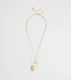 Dainty Blessings Cross Pendant Necklace