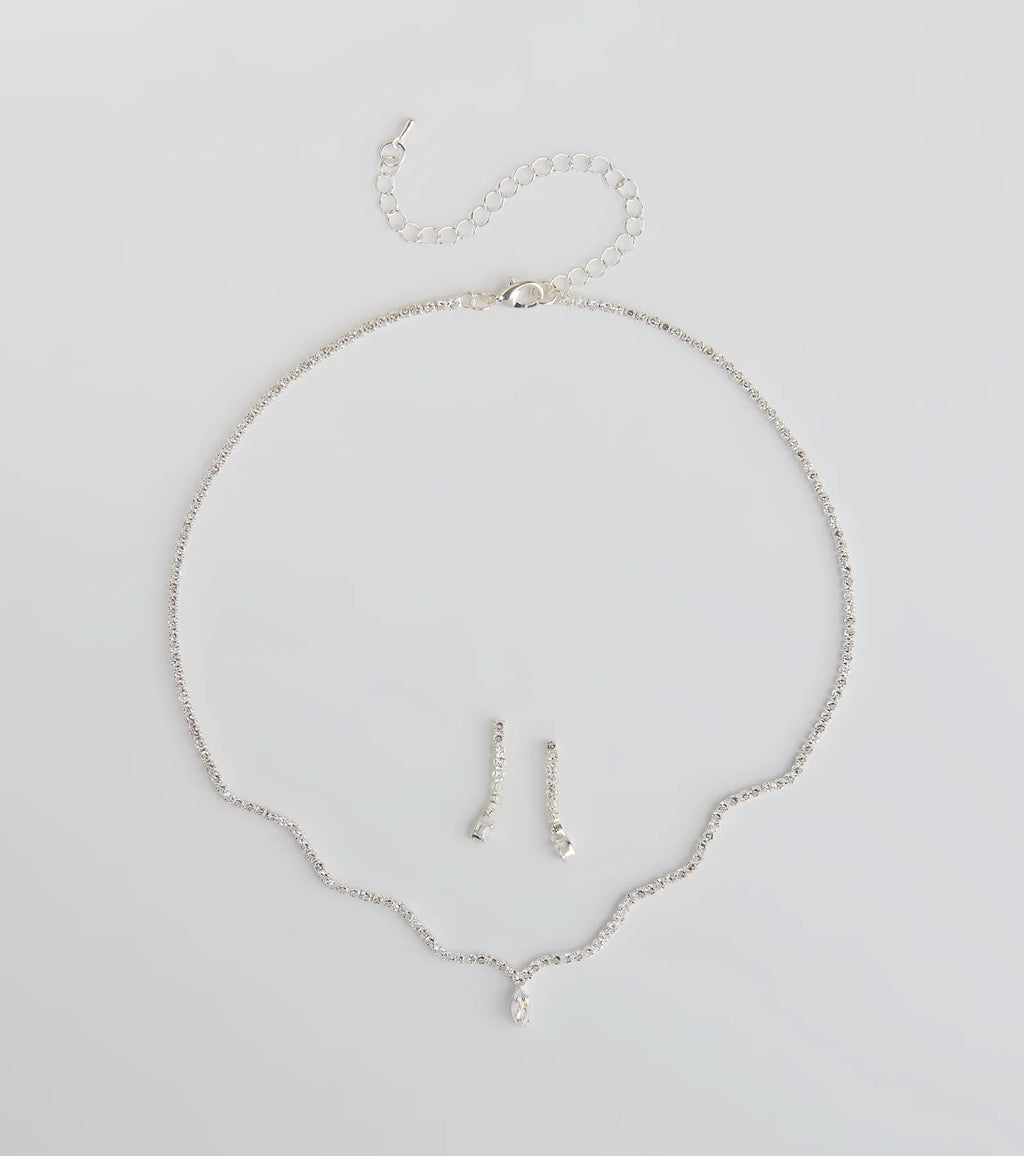 Major Gem Necklace And Earrings Set