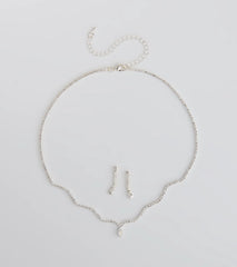 Major Gem Necklace And Earrings Set