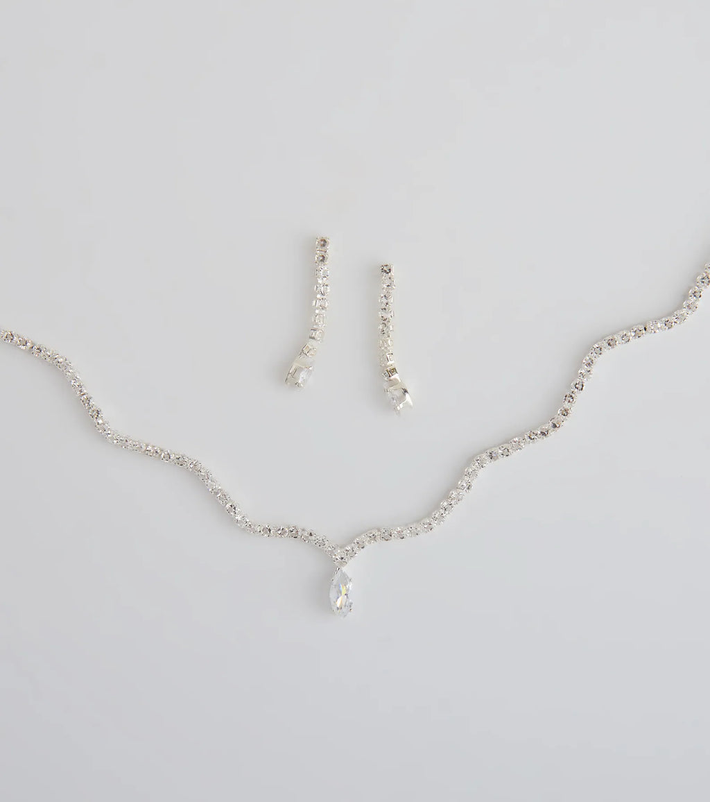 Major Gem Necklace And Earrings Set