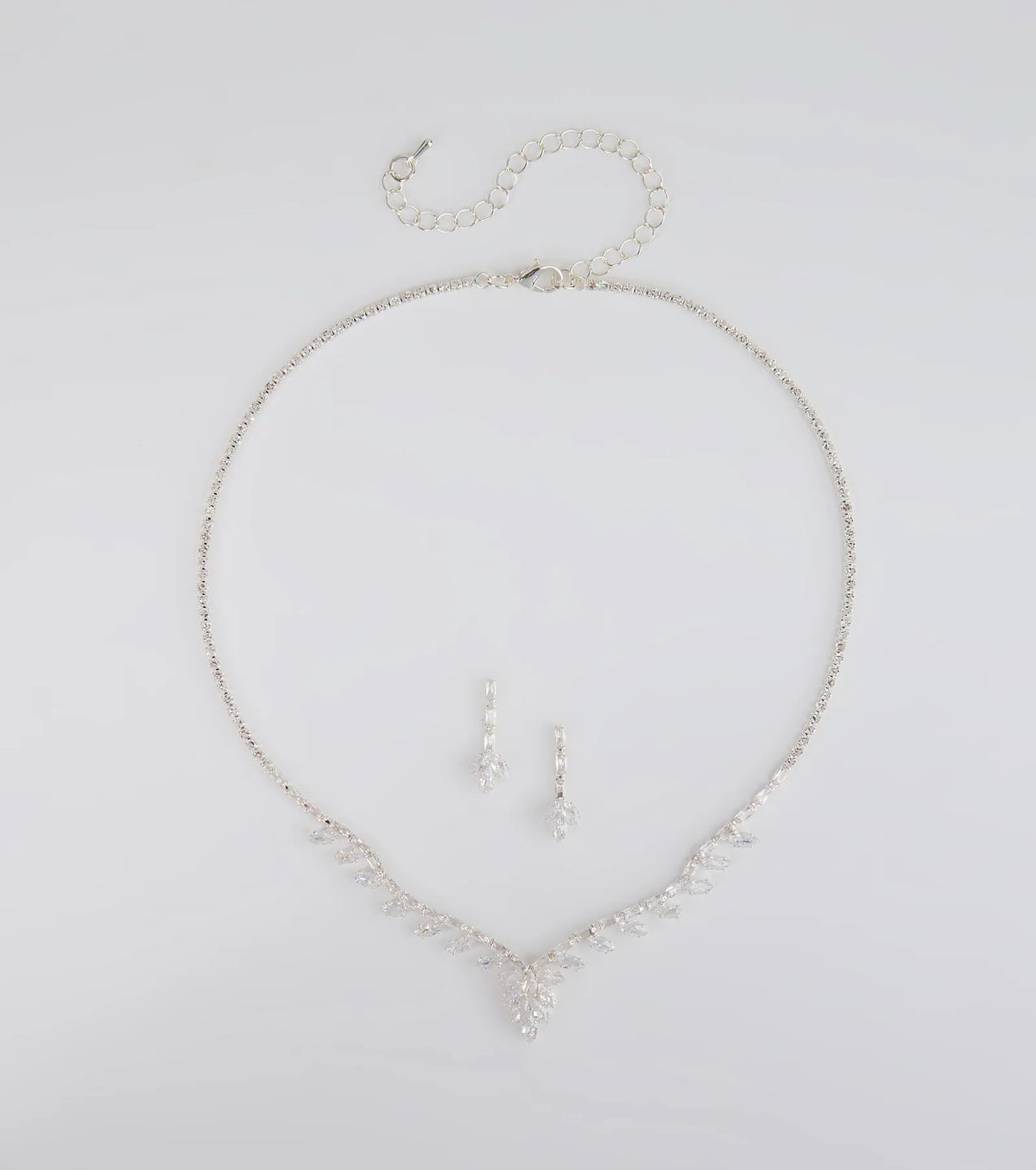 Dazzling Match Necklace And Earrings Set