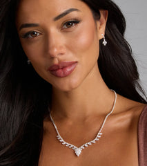 Dazzling Match Necklace And Earrings Set