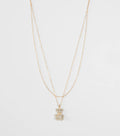 Rhinestone Teddy Bear Charm Necklace