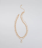 Glam Team Layered Rhinestone Charm Necklace