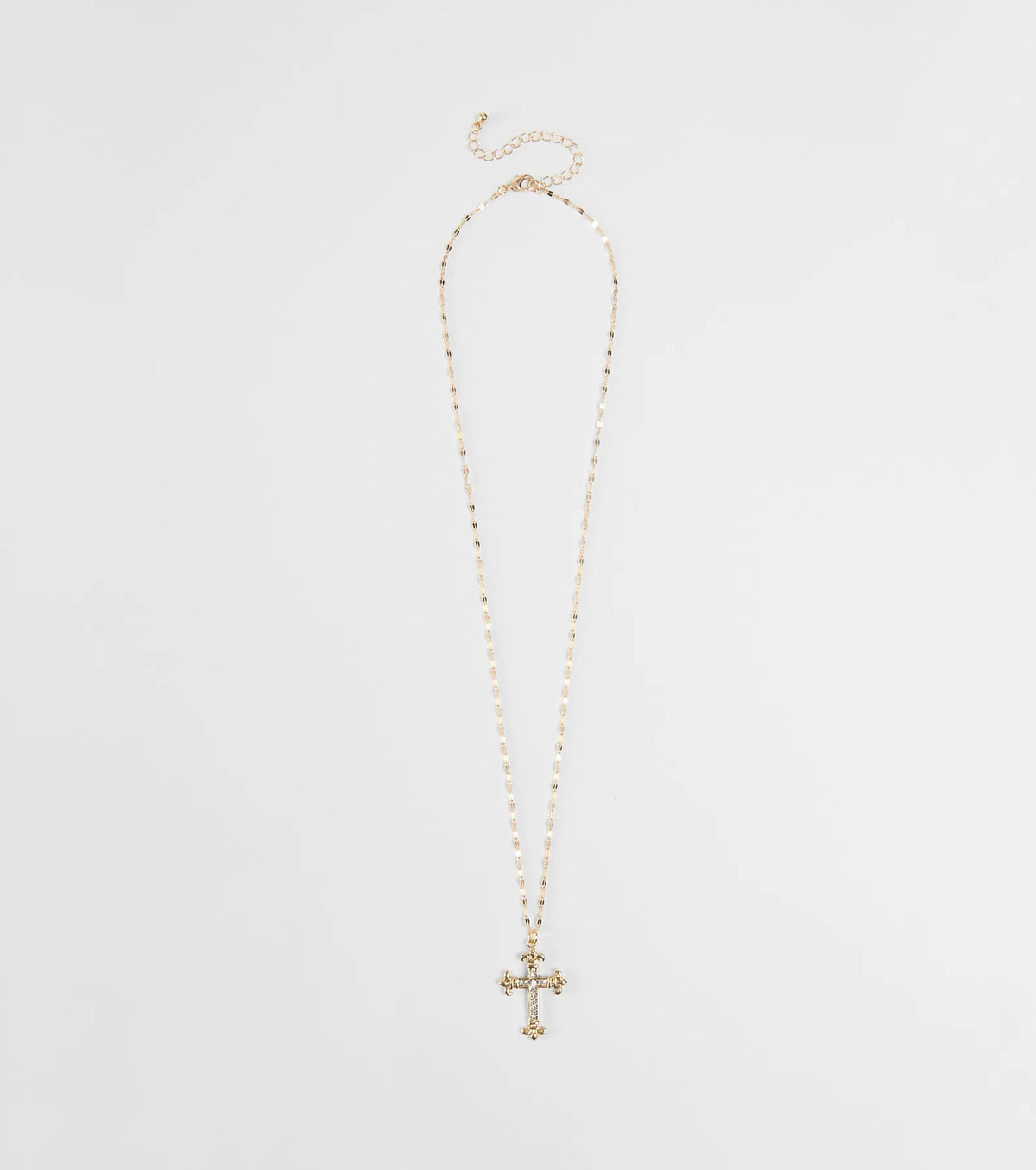 Full Of Faith Rhinestone Cross Necklace