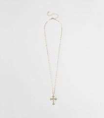 Full Of Faith Rhinestone Cross Necklace