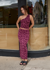 AFENDS Womens Marin - Midi Skirt - Port