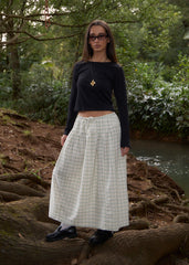 AFENDS Womens Legacy - Seersucker Check Midi Skirt - Boa Check
