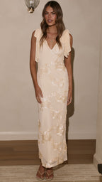 Usha Tie Strap Maxi Dress - Yellow