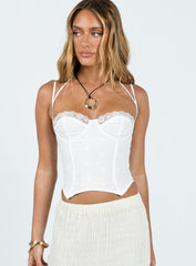 Luvan Lace Corset Top White