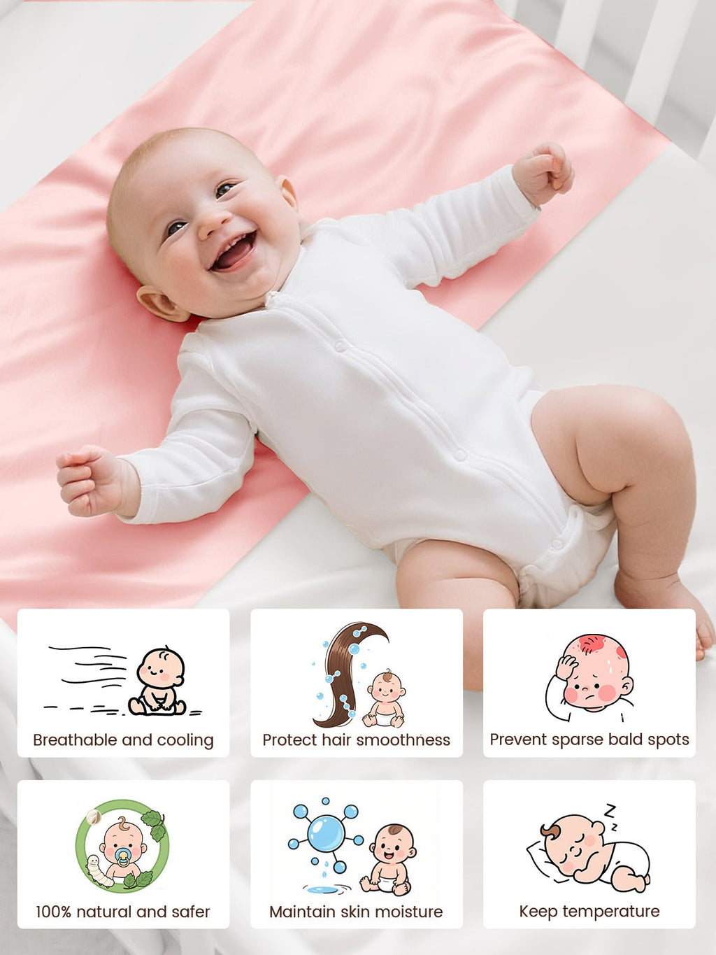 Pure Mulberry Silk Sleeve For Crib & Bassinet