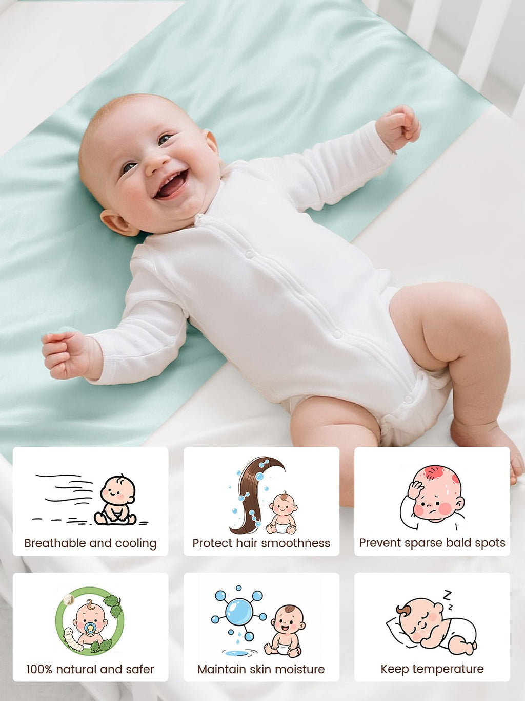 Pure Mulberry Silk Sleeve For Crib & Bassinet