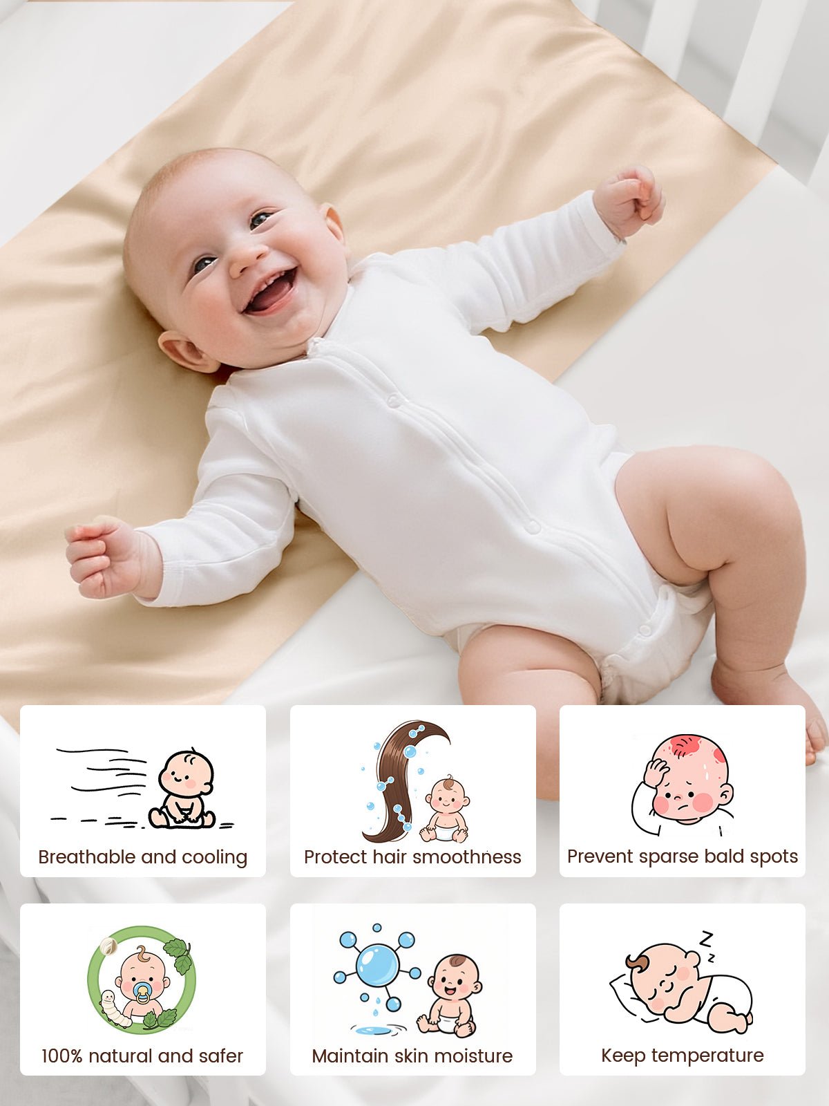 Pure Mulberry Silk Sleeve For Crib & Bassinet