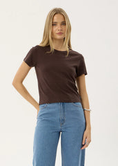 AFENDS Womens Carmen - Baby Tee - Coffee