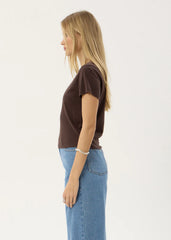 AFENDS Womens Carmen - Baby Tee - Coffee
