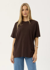 AFENDS Womens Slay - Oversized Tee - Coffee