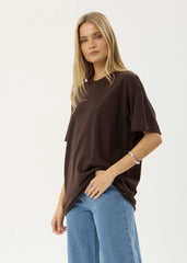 AFENDS Womens Slay - Oversized Tee - Coffee