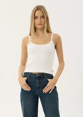 AFENDS Womens Sara - Rib Singlet - White