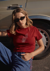 AFENDS Womens Real Life - Regular Tee - Vintage Ketchup