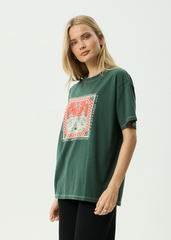 AFENDS Womens Have A Good Day - Oversized Tee - Pine