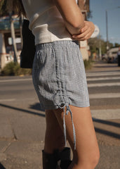 AFENDS Womens Luella - Low Rise Short - Indy Navy Check