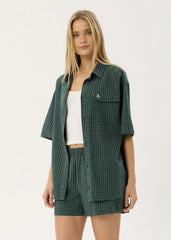 AFENDS Mens Reverb - Short Sleeve Shirt - Pine Check