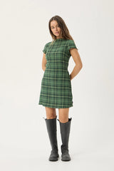 AFENDS Womens Elodie - Seersucker Mini Dress - Lonnie Hunter Green