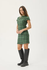 AFENDS Womens Elodie - Seersucker Mini Dress - Lonnie Hunter Green