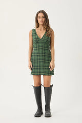 AFENDS Womens Lonnie - Seersucker Mini Dress - Hunter Green