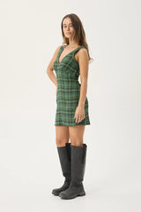 AFENDS Womens Lonnie - Seersucker Mini Dress - Hunter Green