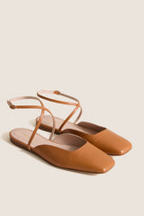Cognac Leather Lillie Flats