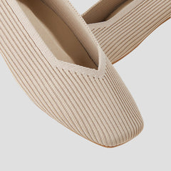 Square-Toe V-Cut Flats (Margot 2.0)