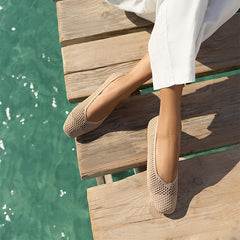Square-Toe V-Cut Mesh Flats (Margot 2.0)