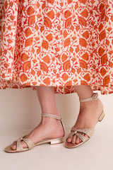 Golden Sabrina Flat Sandals