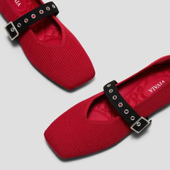 Square-Toe Margot Mary Jane 3.0 (Myriel) - Ruby Red/Black
