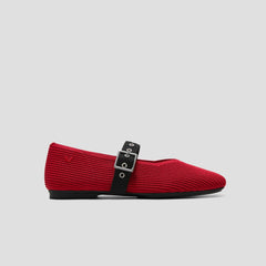 Square-Toe Margot Mary Jane 3.0 (Myriel) - Ruby Red/Black