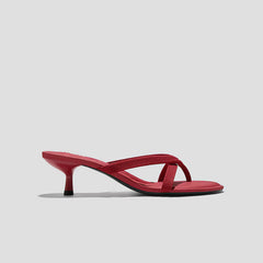 Round-Toe Kitten-Heel Sandals (Emeline)